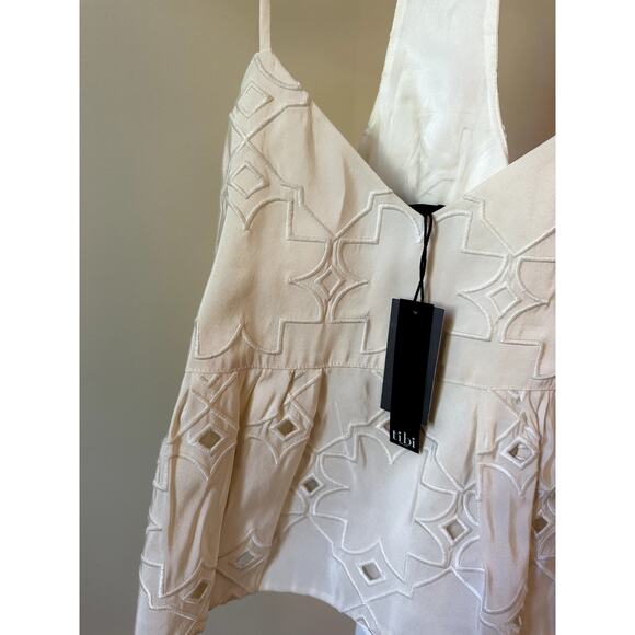 Tibi Embroidered Ivory Top, Size 2 (New with Tags) - Picture 2 of 6